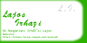 lajos irhazi business card